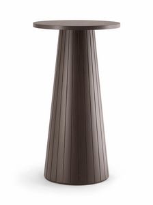 CORDOBA TABLE 082 H110 T, Tavolo alto in legno, piano tondo