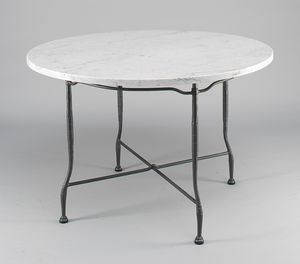 INTRECCIO GF4004TA-D90, Tavolo da esterno con piano tondo in marmo