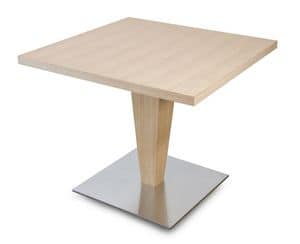 T Carol, Tavolino quadrato in legno, per bar e ristoranti