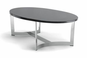 HUGO COFFEE TABLE 088 CO H30 - 088 NO H30, Tavolino ovale, con piano personalizzabile