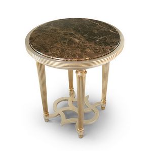 FLORA / tavolino tondo piano marmo, Tavolino con piano in marmo