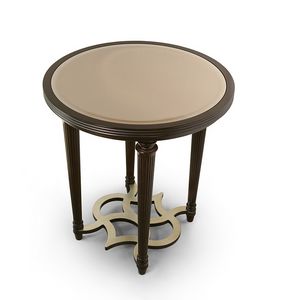 FLORA / tavolino tondo piano specchio bronzato, Elegante tavolino tondo
