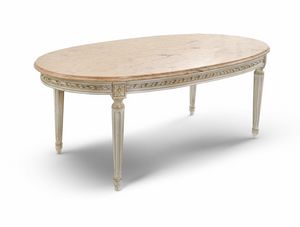Tavolino 5036, Tavolino ovale con piano in marmo