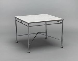 INTRECCIO GF4004TAS, Tavolino da giardino in acciaio inox e marmo