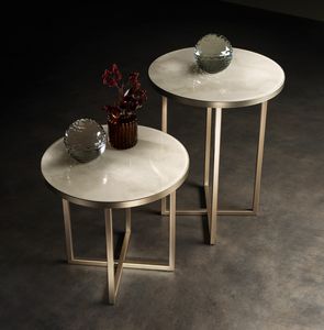 Tavolino alto minerva in metallo, diam.50x70h, colore Bronzo, Arti e  Mestieri