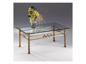 VIVALDI 1066, Tavolino in cristallo e metallo, per raffinati salotti